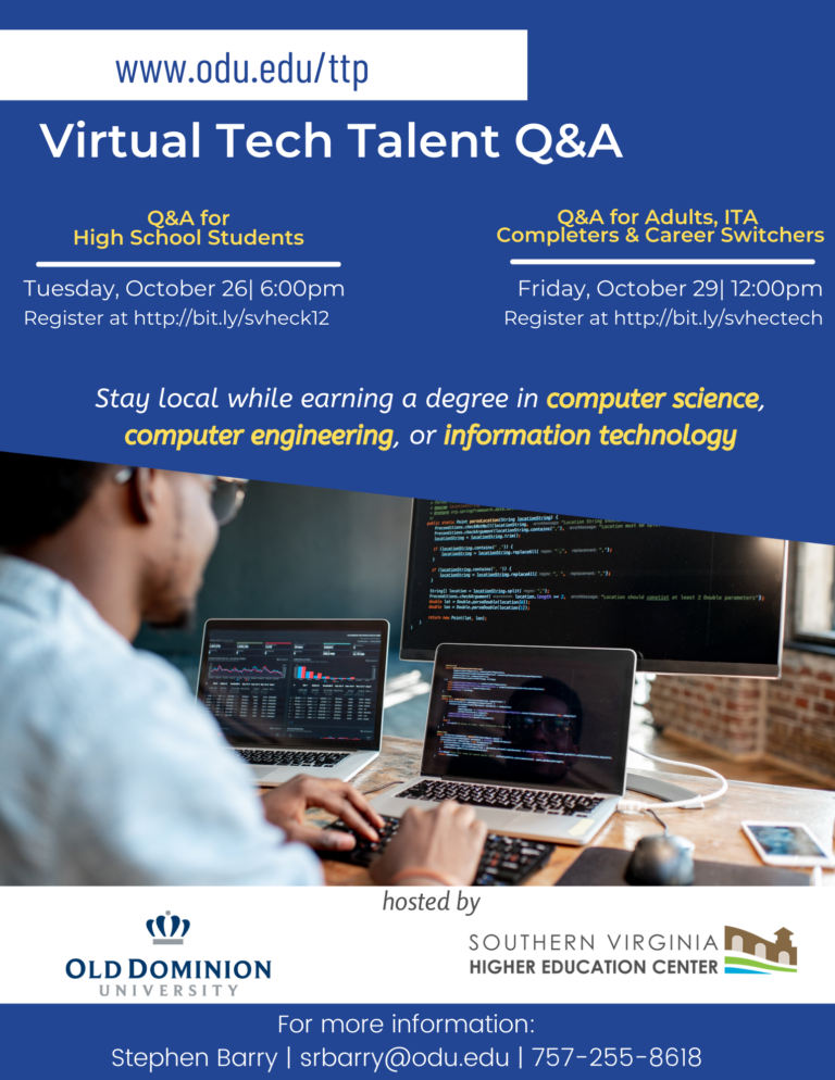 ODU, SVHEC Host Tech Careers Q&A - Southern Virginia Higher Education ...