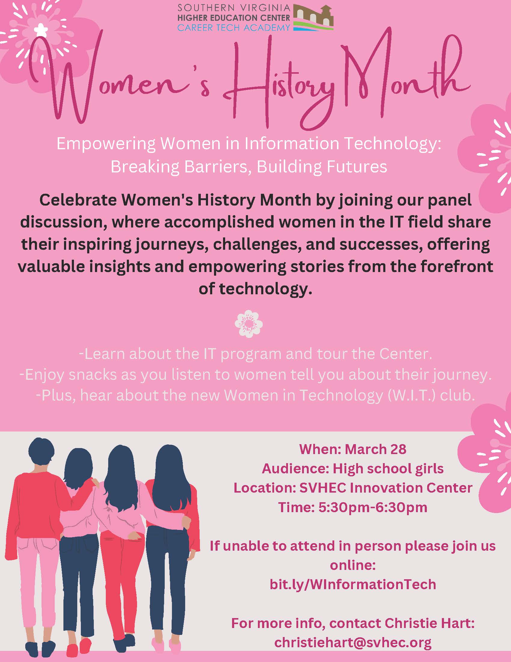 Celebrate Women in Technology, March 28th - Southern Virginia Higher  Education Center